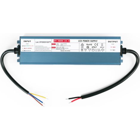 Alimentation LED 24V étanche 100W extra-plate - 4.2A - IP67 (1/4)