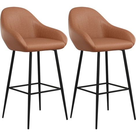 Maison Exclusive - Sgabelli da Bar 2 pz Marrone Chiaro in Similpelle