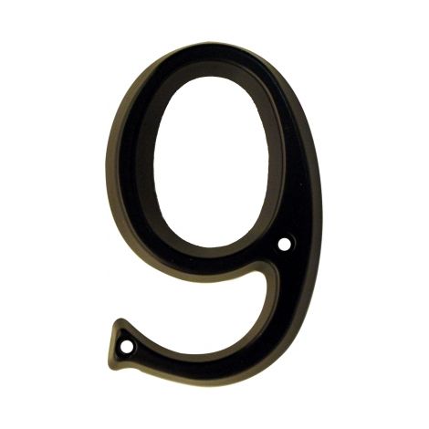 Ouvre&Déco – numéro de porte 9 RUSTIQUE, zamak noir 95mm
