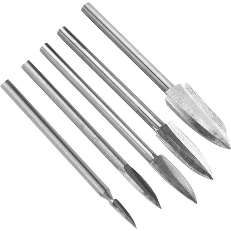Ensemble de 5 outils de gravure sur bois, fraises et outils de sculpture de racines pour le travail du bois. (1/5)