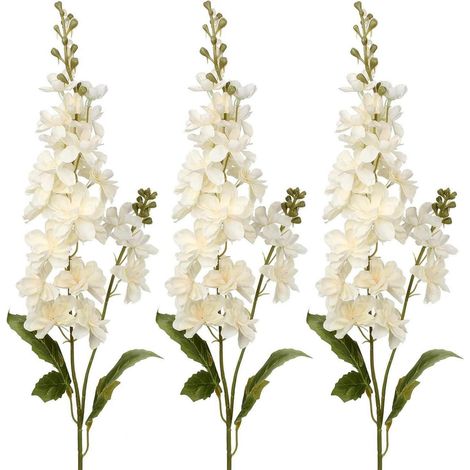 3er Set Künstliche Rittersporn Kunstblumen Textil Blumen Deko 86cm (1/5)