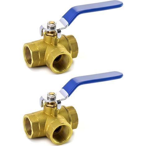 Pieces Ball Valve, 3-Way, L-Shaped Orifice, Forged Brass, DN20 3/4", For Plumbing (1/5)