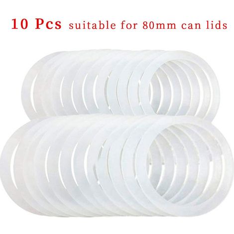 Lot de 10 joints de rechange en silicone pour bocaux à ouverture standard. Joints d'étanchéité hermétiques en silicone. (1/5)