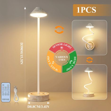(Beige) Lampe de chevet LED créative et minimaliste, adaptée aux chambres et aux salles à manger. (1/5)