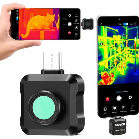 Caméra Thermique pour Android Super Résolution TISR 320x240 Imageur Thermique Infrarouge Résolution 160x120 pour Smartphones et Tablettes, 25 Hz, -20 °C à 550 °C, avec 15 Palettes de Couleurs (1/5)