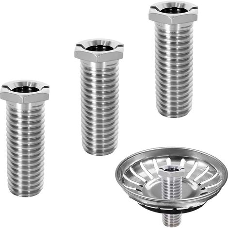 tornillos huecos M12 x 35 mm para fregaderos de acero inoxidable, tornillos para tapones de colador de cesta de fregadero de cocina, aptos para bares y fregaderos con colador. (1/5)