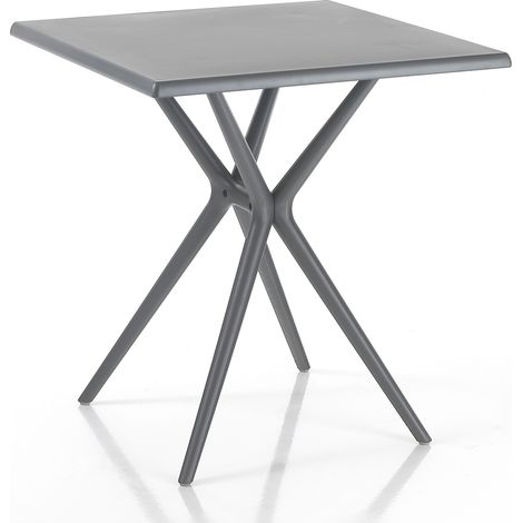 Mesa de jardín de polipropileno ligero y anti-UV 70x70cm Minot - Gris (1/3)