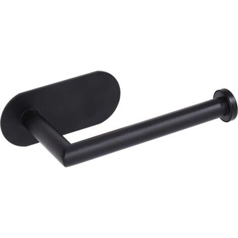 Porte Papier Noir Auto-Adhésif Toilette Acier Inox Mat Distributeur de Papier Hygiénique pour Salle de Bain et Cuisine H570 (1/5)