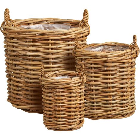 Cache-pot en rotin tressé (lot de 3) (1/3)