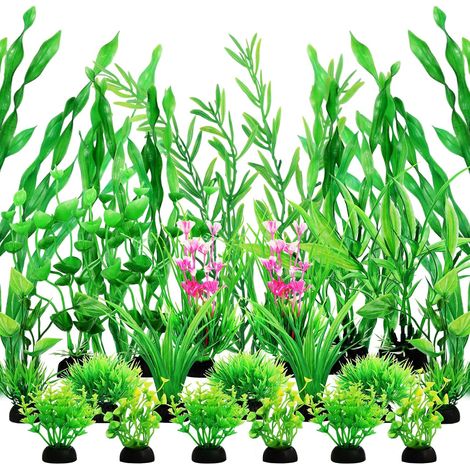 25 Pièces Plantes Artificielle Aquarium Deco, Aquarium Decoration Vert Plante, Terrarium Plante Décoration pour Aquarium Poissons (1/5)