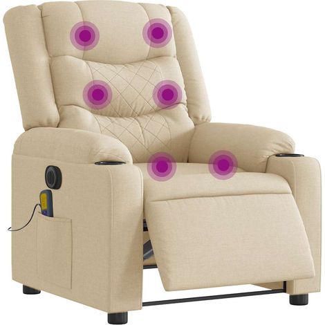 Massagesessel Elektrisch Creme Stoff