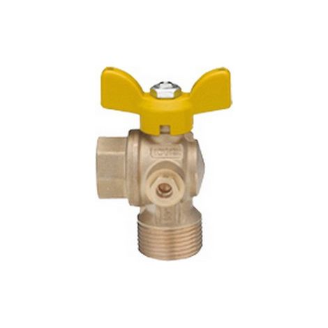 VALVOLA A SFERA PER GAS PASSAGGIO TOTALE A SQUADRA FM CON FARFALLA 3/4" DN 20