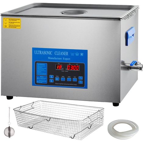Nettoyeur à Ultrasons 22 L, Bac Ultrasons à Double Fréquence, Appareil de Nettoyage Ultrasonique en Acier Inoxydable, avec Chauffage et Minuterie, pour Bijoux Lunettes Montres, Clinique Labo (1/5)