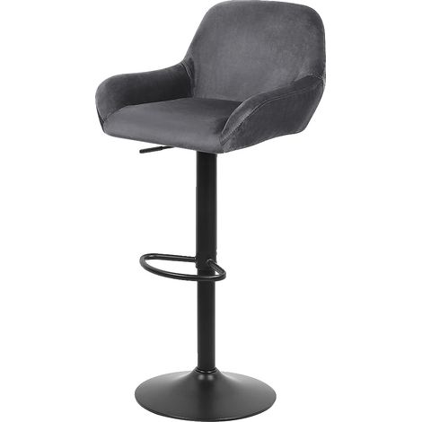 Tabouret de bar, hauteur réglable, rotatif, GRIS FONCÉ (1/2)