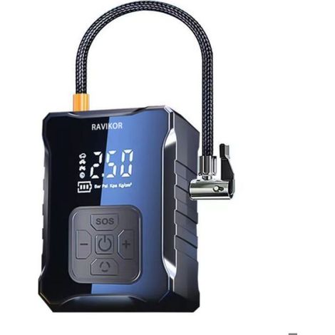 Gonfleur - RAVIKOR - 0,2-10,3 Bar Pneus Voiture sans Fil Mini Compresseur à Air Portatif Inflation Rapide Type-C Charge avec Tuyau (1/5)