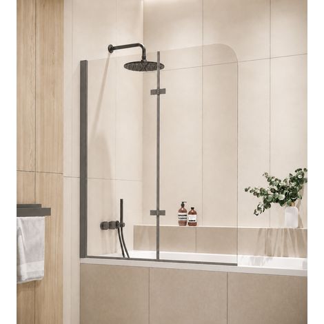 Badewanne Austin 5mm mit Nanobeschichtung 120 x 140cm Duschwand (1/3)