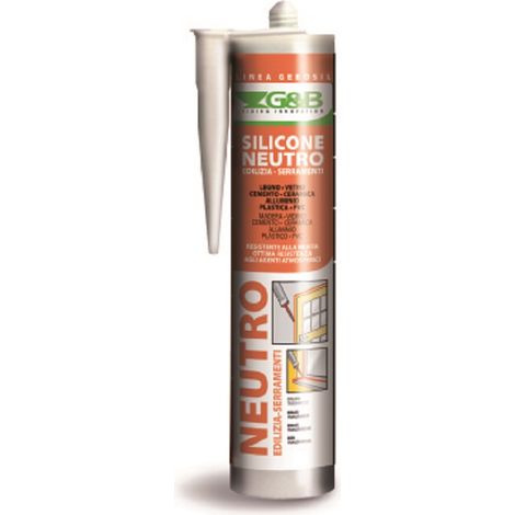 SILICONE NEUTRO EDILIZIA E SERRAMENTI G&B FISSAGGI 310ml COLORE TABACCO SILN 07 - 12 pezzi (1/2)