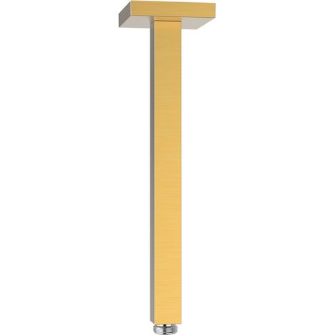 TRES 13462202OM COMPLEMENTOS DE DUCHA Brazo A Techo Color Oro Mate 24K - ref: 13462202OM