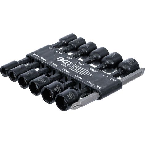 Serie di bussole esagonali  attacco esagono esterno 6,3 mm (1/4")  per trapani  1/4 - 1/2", 6 - 13 mm  14 pz. (1/4)