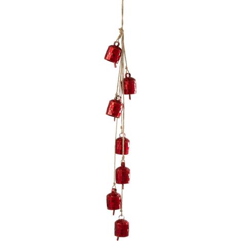 Suspension de Noël "7 Cloches" 45cm Rouge