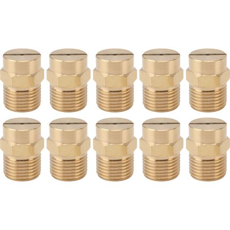 10 pièces buse à fente directionnelle en laiton brumisation de refroidissement tuyau d'eau résistant à la chaleur antirouille pour pelouses potagers filetage à 4 points (1/5)