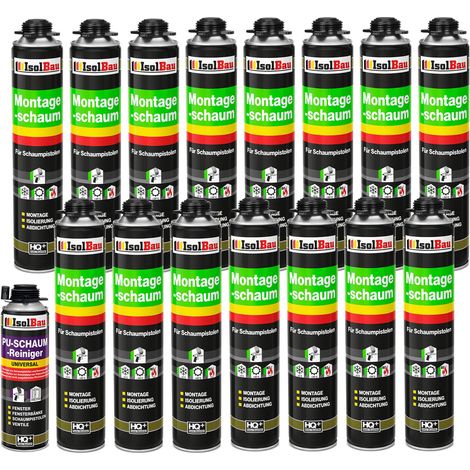 IsolBau Pistol Mounting Foam B2 Montageschaum 15 x 750 ml 1 x Cleaner (1/5)