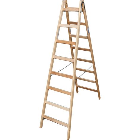 Krause Stabilo Holz Doppelleiter 2x4-2x12 Klappleiter Stehleiter Holzleiter