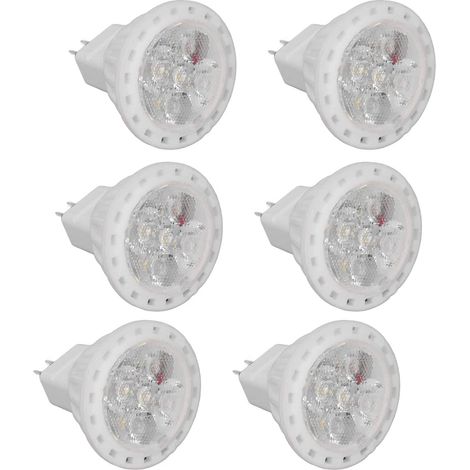 6er-Pack MR11 4W LED-Lampen – GU4 Doppelstift – dimmbar, 360 lm – für den Einbau in Schienensysteme/Landschaftsbeleuchtung – 220 V – warmweißes Licht