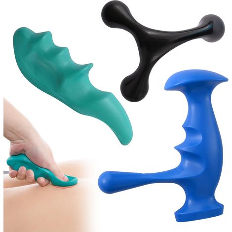 Ensemble d'outils de massage des tissus profonds - Appareils de massage portables pour points de déclenchement et acupression, pour un soulagement complet du corps, comprenant un protège-pouce et un m (1/5)