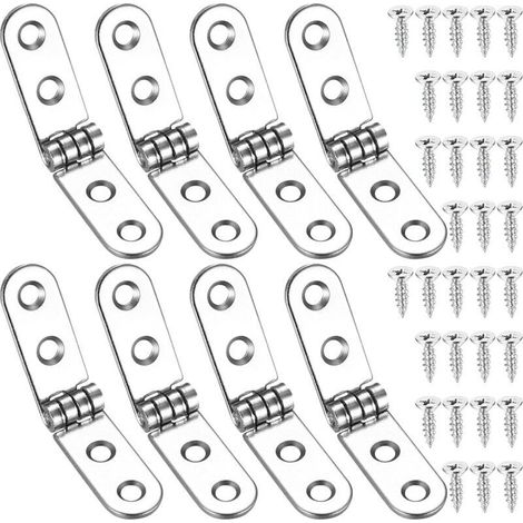 8 bisagras plegables de 180 grados, bisagras abatibles, bisagras independientes para puertas, ideales para máquinas de coser, mesas plegables y muebles de cocina -Crezuo