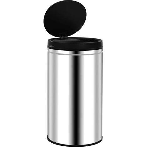 Pattumiera automatica con sensore in acciaio inox da 60 litri argento 020006113