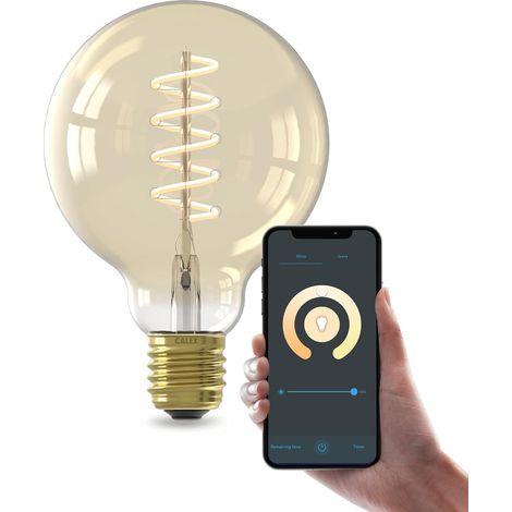 Ampoule connectée design globe, blanc chaud, variateur intégré, couleur or élégante pour la maison (1/5)