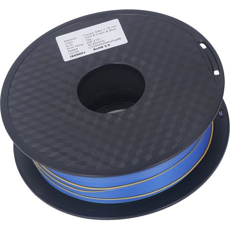 Filament pour imprimante 3D tricolore, filament PLA 1,75 mm, consommable d'impression pour la création de modèles réduits.