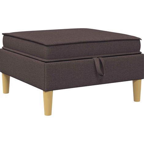 Pouf avec Rangement Marron foncé Tissu vidaXL (1/5)
