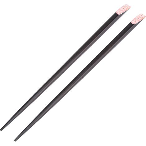 1 Paire de Bagettes Réutilisables en Bois Style Japonais à Motif Sakura (Rose Clair) (1/5)