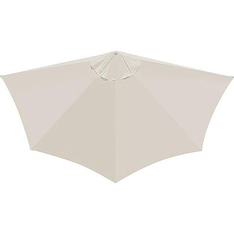 GDHZS- Parasol semi-circulaire-2,7m-Grande manivelle Toile de rechange - Protection solaire et pluie - Pour jardin, terrasse, cour, piscine - Polyester,blanc (1/5)