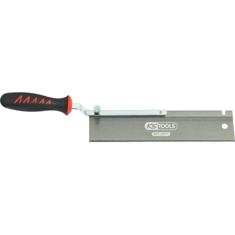 KS Tools - Scie à dos reversible pour travaux de finition L. 250mm, 2 angles de coupe 13TPI - 907.2511 (1/4)