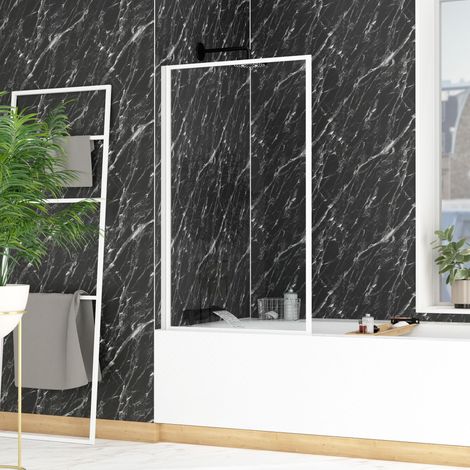 Parete vasca ribaltabile 75x130cm bianca - WHITE CONTOURING SCREEN
