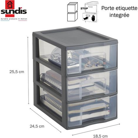 TAG TOWER A5 SUNDIS, torre contenitore con 3 cassetti, L 24,5 x P 18,5 x H 25,5 cm SUNDIS (1/3)