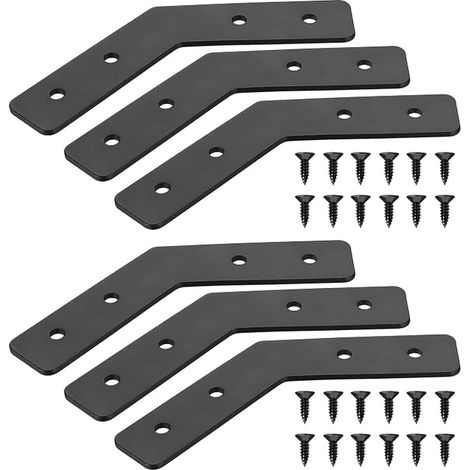Piastre di assemblaggio perforate a 135 gradi, connettori metallici di riparazione, staffe di montaggio per piastra di riparazione mobili, sedie, tavoli, Nero/135 gradi (1/5)