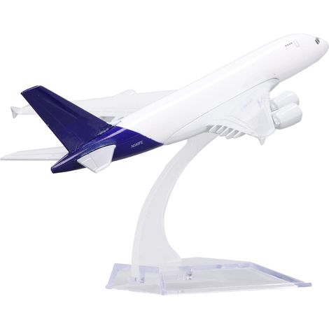 Maquette d'avion en métal avec décoration détaillée, objet de collection avec socle. (1/5)