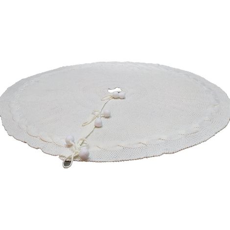 Jupe Arbre De Noël - 120 cm - Tricotée - Pour Arbre De 1,7 à 3,6 m - Rouge Vert Blanc - 1 Pièce (1/5)