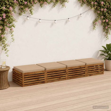 vidaXL 4-Piece Seat Cushions SOEST 4 pcs 100% Polyester Sand (1/5)
