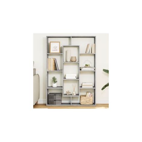 Bibliothèque gris béton 102x29x143 bois d'ingénierie (1/5)