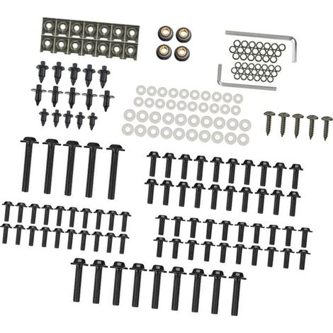 Kit Vis Carénage Moto - Acier Inoxydable - M4 M5 M6 - 8 mm à 25 mm - 194 Pièces - Noir (1/5)