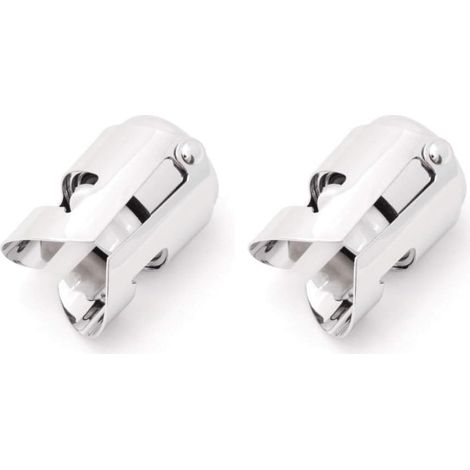 Lot de 2 Pinces à bouchon, Acier inoxydable, Design lisse, Gris, Pour champagne et vin mousseux