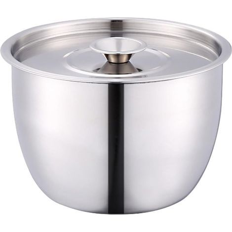 8,26 Zoll (ca. 21 cm) große Rührschüssel aus Edelstahl mit Deckel, geeignet zum Backen, Kochen und Aufbewahren von Lebensmitteln. Spülmaschinenfest. Silber.