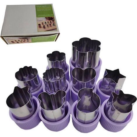 Gemüseschneider – 10-teiliges Mini-Schneider-Set mit blumen- und tierförmigen Einsätzen für Obst