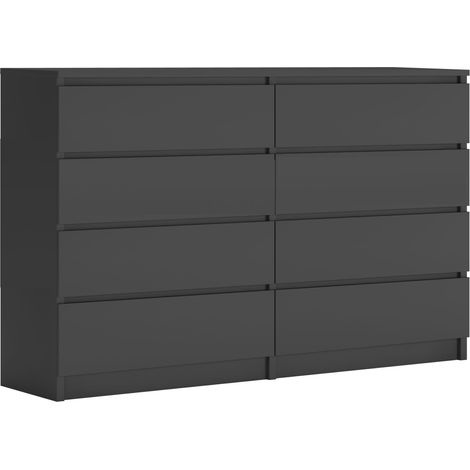 Commode 8 Tiroirs, Anthracite, 138 x 101 x 39 cm (1/5)