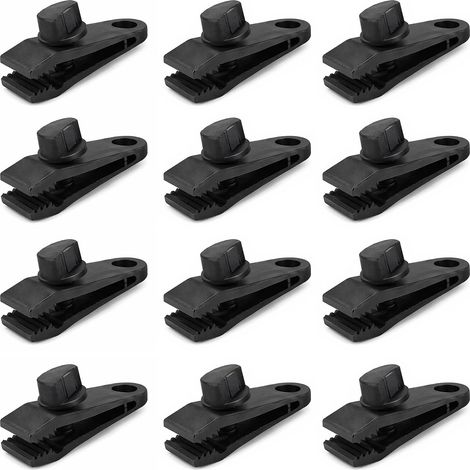 Lot de 12 Clips pour Rideau, Clips pour Bâches, Crochets pour Bâches, Clips de Fixation Anti-Vent pour Bâche Piscine et Camping, Attache Bâche Piscine Réglable pour Protection Extérieure Durable (1/5)